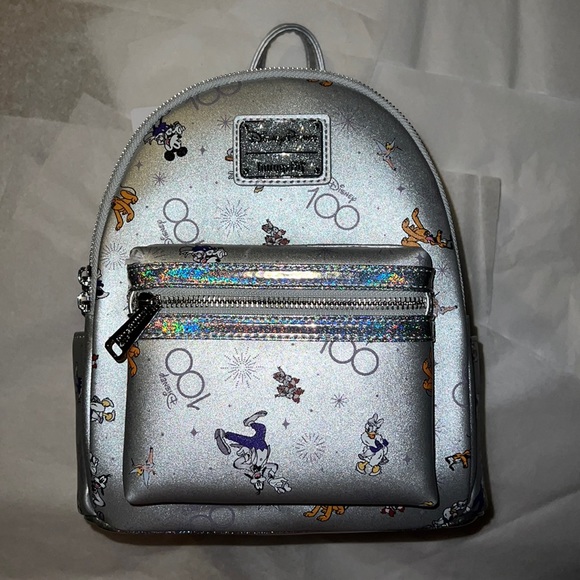 New!! Disney 100th Anniversary Platinum Mickey & Friends Mini Backpack - Picture 13 of 16